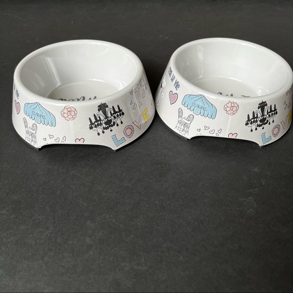 Other - Whisker City Bon Jour Paris Melamine Cat Bowl Set
